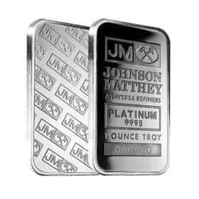 1 oz Johnson Matthey (JM) Platinum Bar .9995 Fine (Pressed)