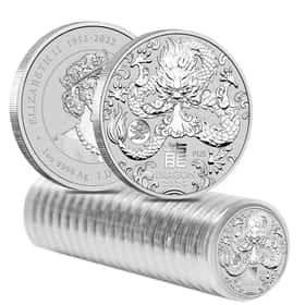 Roll of 20 - 2024 1 oz Silver Lunar Dragon with Dragon Privy BU