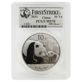 2011 1 oz China Silver Panda PCGS MS 70 FS | Bullion Exchanges
