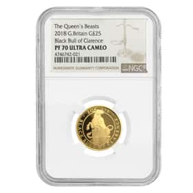 2018 1/4 oz Gold Queen Beast Bull NGC PF 70 | Bullion Exchanges