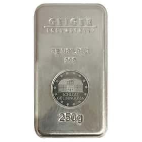 250 gram Geiger Security Line Silver Bar | Bullion Exchanges
