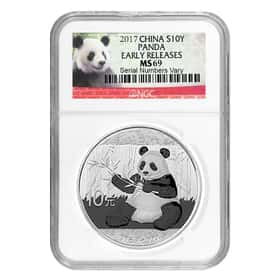 2017 30 gram Chinese Silver Panda NGC MS 69 Early Releases