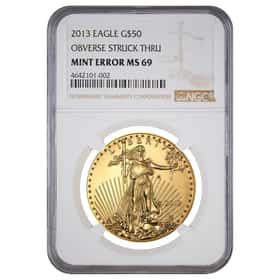 2013 1 oz $50 Gold American Eagle NGC MS 69 Mint Error