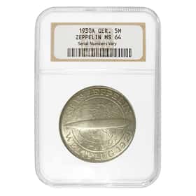 1930 A Graf Zeppelin 5 Mark Silver NGC MS 64 | Bullion Exchanges