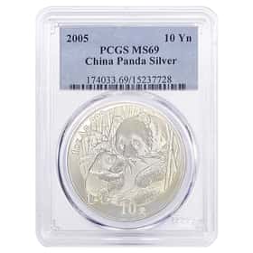 2005 1 oz Chinese Silver Panda 10 Yuan PCGS MS 69 (Chinese Mint)