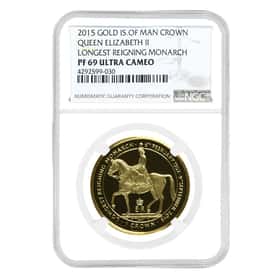 2015 Isle of Man 1 oz Longest Reigning Monarch Gold NGC PF 69