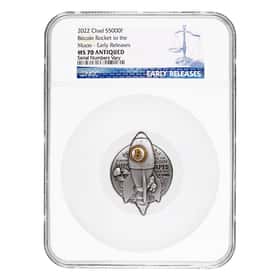 2022 Silver Bitcoin Rocket Shaped NGC MS 70 | Bullion Exchanges