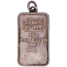 20 gram Credit Suisse Silver Vintage Bar (Pendant Variation)
