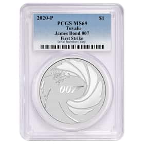 2020 1 oz James Bond Silver PCGS MS 69 FS | Bullion Exchanges