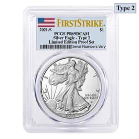 American Eagle - 初日最高鑑定★2021 アメリカ　イーグル銀貨　PCGS Type-2 コイン 初日最高鑑定☆2021 アメリカ イーグル銀貨 PCGS Type-2 コイン
