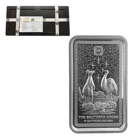 Box 10 oz ABC Refinery Southern Cross Silver Bar High Relief