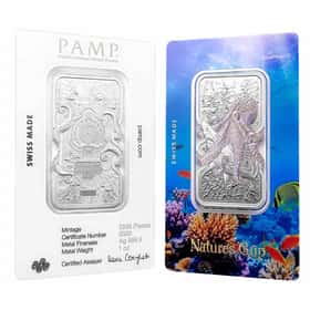 2025 1 oz PAMP Suisse Nature's Grip Giant Octopus Silver Bar