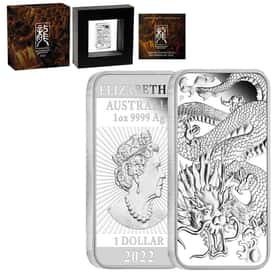 2022 1 oz Proof Silver Dragon Coin Bar | Bullion Exchanges