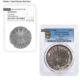 1825-1897 8 Reales Cap & Rays Silver Coin NGC PCGS AU Details