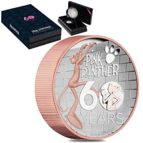 2024 Tuvalu 5 oz Silver Pink Panther High Relief Gilded Coin