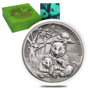 2017 8 oz Silver Panda Fiji Coin Serial #8 - 35th Anniv. of Panda