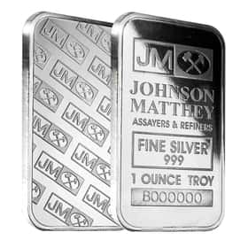 1 oz Johnson Matthey JM Silver Bar .999 | Bullion Exchanges