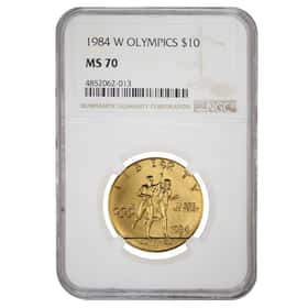 1984 W $10 Olympics Comm Gold NGC MS 70 | Bullion Exchanges