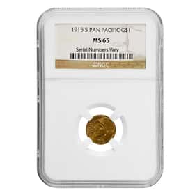 1915 S Panama Pacific Gold $1 Coin NGC MS 65 | Bullion Exchanges
