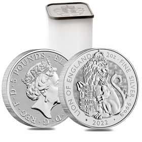 2022 2 oz Silver Tudor Beasts Lion Coin BU | Bullion Exchanges