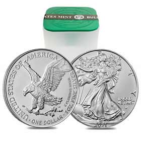 Roll of 20 - 2021 1 oz Silver Eagle Type 2 | Bullion Exchanges