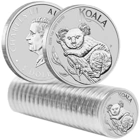 Roll of 20 - 2025 1 oz Silver Australian Koala Perth Mint BU