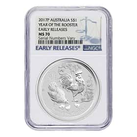 2017 1 oz Silver Year of The Rooster NGC MS70 | Bullion Exchanges