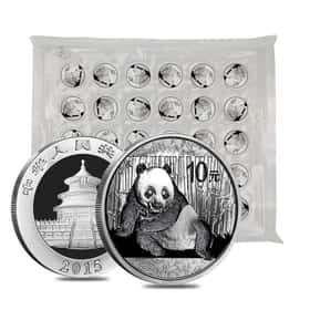 Sheet of 30 - 2015 1 oz Chinese Silver Pandas (In Capsule)