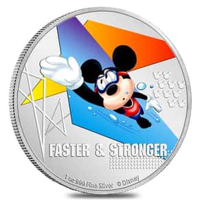 2020 Niue 1 oz Colorized Silver Disney Mickey Mouse Sports Coin