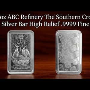 10 oz ABC Refinery The Southern Cross Silver Bar .9999 Fine