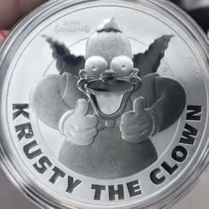 2020 1 oz Tuvalu Krusty The Clown Silver Coin .9999 Fine Silver BU