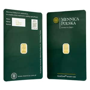 1/2 Gram Mint of Poland Gold Bar .9999 Fine (in Assay)