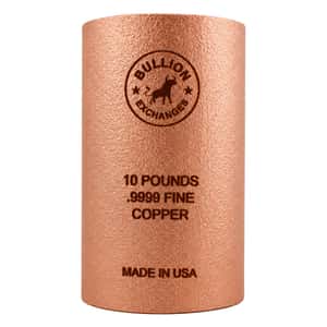 10 Pound Bullion Exchanges Copper Rod Bar .9999 Fine
