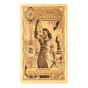 1/4 Utah Goldback 1/4000 oz 24K Gold Foil Aurum Note (New Design)