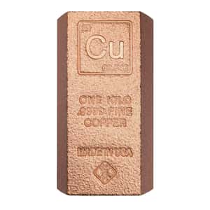 1 Kilo Copper Element Bar .9999 Fine (Square Edges)