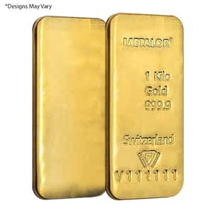 1 Kilo Metalor Gold Bar .9999 Fine