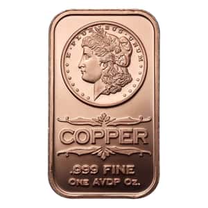 1 oz Morgan Dollar Copper Bar .999 Fine