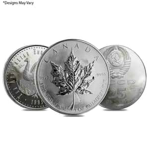 1 oz Palladium Coin Random Mint .9995 Fine (Scruffy)