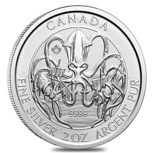 2020 2 oz Royal Canadian Creatures of the North Series The Kraken Silver Coin BU