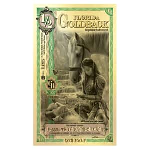 1/2 Florida Goldback 1/2000 oz 24K Gold Foil Aurum Note
