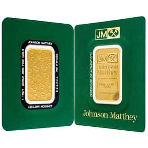 New - 1 oz Johnson Matthey Gold Bar .9999 Fine (in Assay)