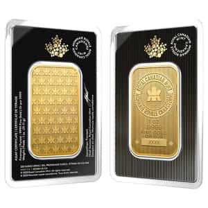 1 oz Gold Wafer Bar Royal Canadian Mint RCM .9999 Fine (in Assay, Random Year)