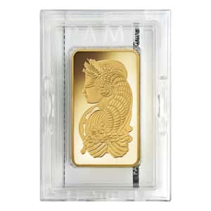 10 oz PAMP Suisse Lady Fortuna Veriscan Gold Bar .9999 Fine (in Assay)