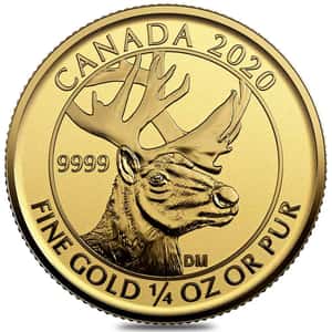 2020 Canada 1/4 oz Woodland Caribou Reverse Proof Gold Coin (Sealed)