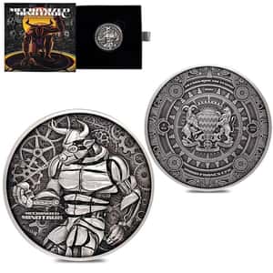 2022 Chad 2 oz Silver Mechanized Minotaur Antiqued High Relief Coin .999 Fine (w/Box)