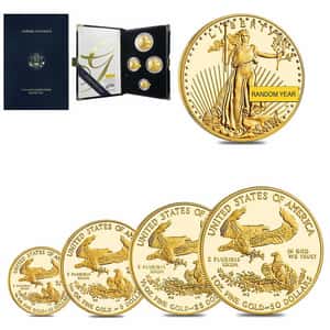 1.85 oz Proof Gold American Eagle 4-Coin Set (Random Year, w/Box & COA)