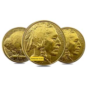 1 oz Gold American Buffalo $50 Coin (Abrasions, Random Year)