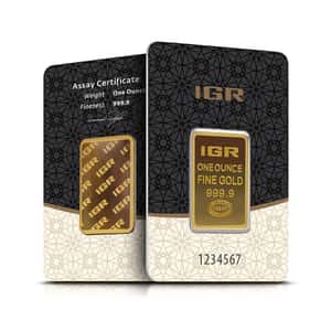 1 oz Istanbul Gold Refinery (IGR) Bar .9999 Fine (in Assay)