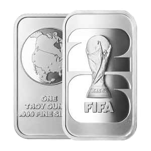 2026 1 oz FIFA World Cup Silver Bar .999 Fine