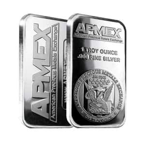 1 oz APMEX Silver Bar .999 Fine